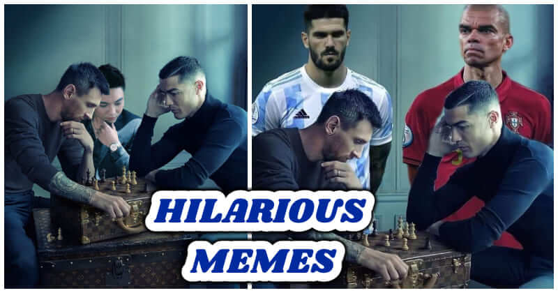 Messi and Ronaldo playing chess Meme Template (Green Screen) (Transpar –  CreatorSet