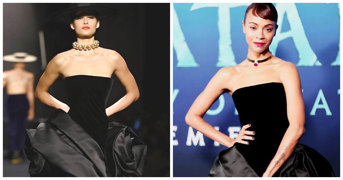 15 Side-By-Side Photos Of Celebrities Who Rocked Runway Dresses VS The Original Models