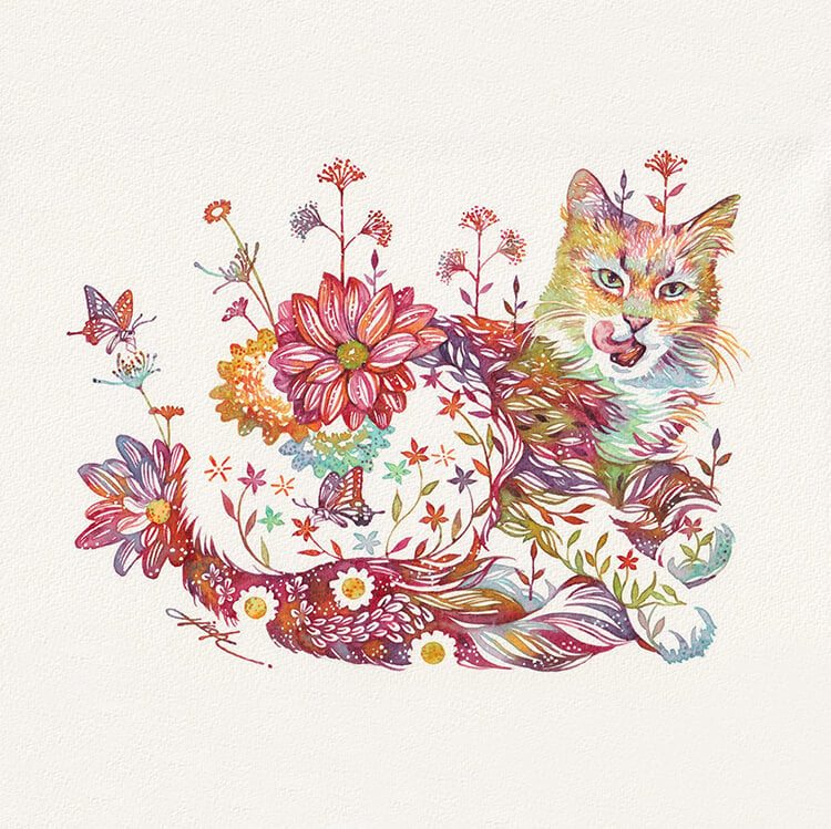 Artist turns cats and dogs into botanical gardens
