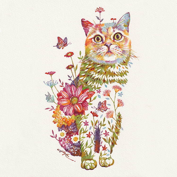 Artist turns cats and dogs into botanical gardens