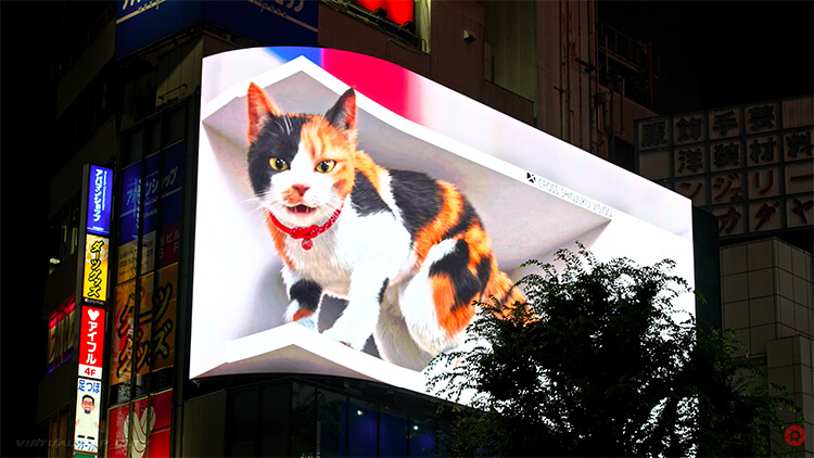 Cute giant 3D cat in Tokyo