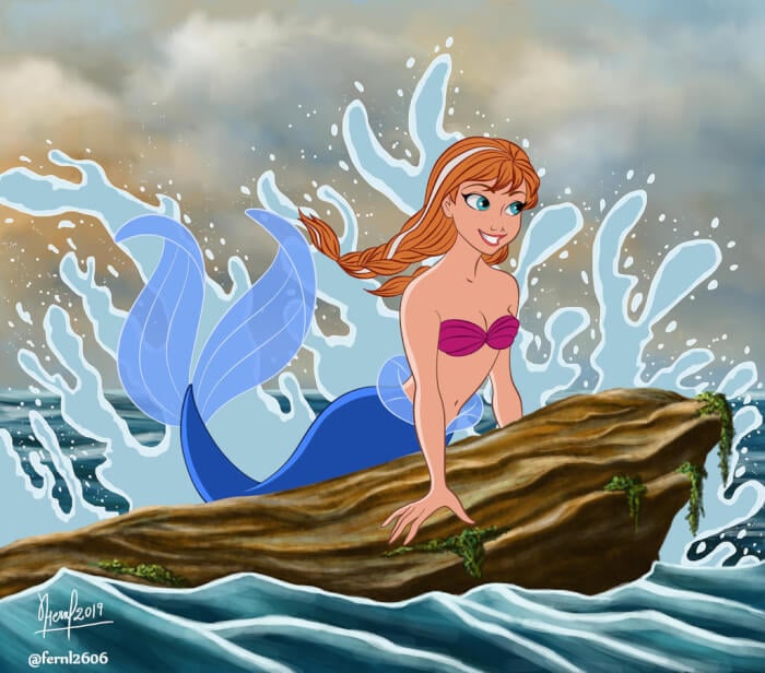 Disney characters as mermaids