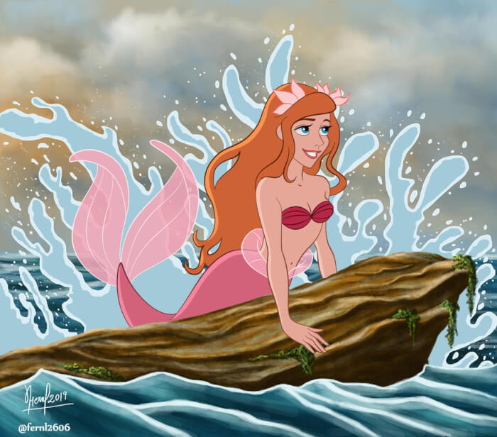 disney characters as mermaids