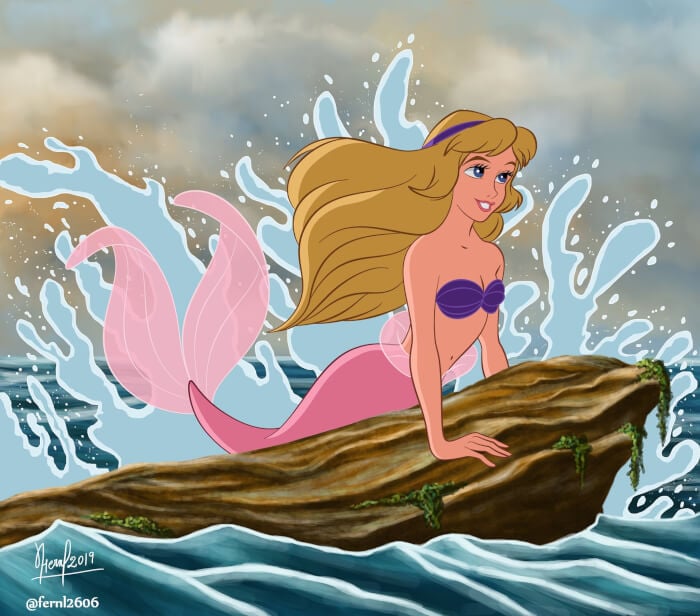 disney characters as mermaids