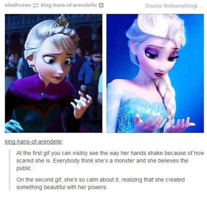 Elsa's apparent change