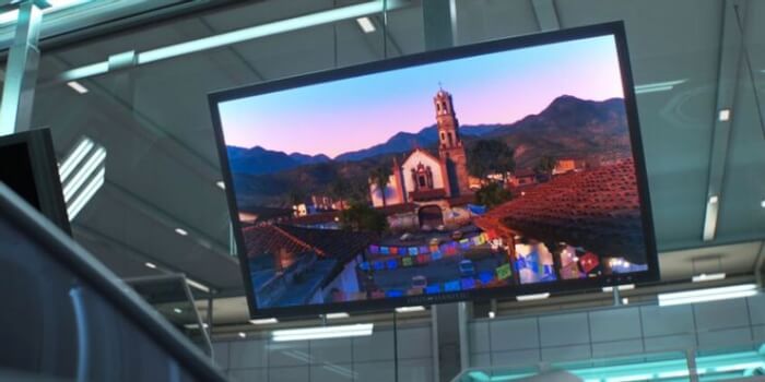 Pixar Movies, Saint Cecilia is shown on TV screens in "Cars 3"