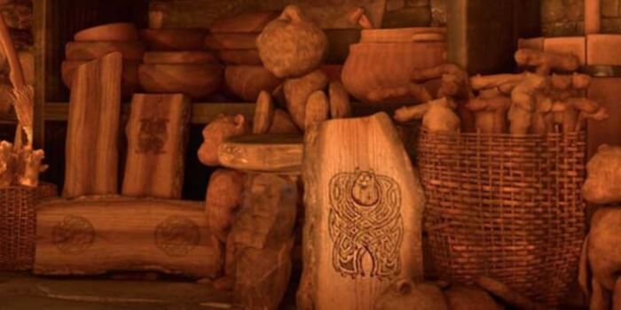 Pixar Movies, The wood carvings in "Brave"