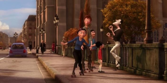 Pixar Movies, Bomb voyage works as a mime actor in "Ratatouille"