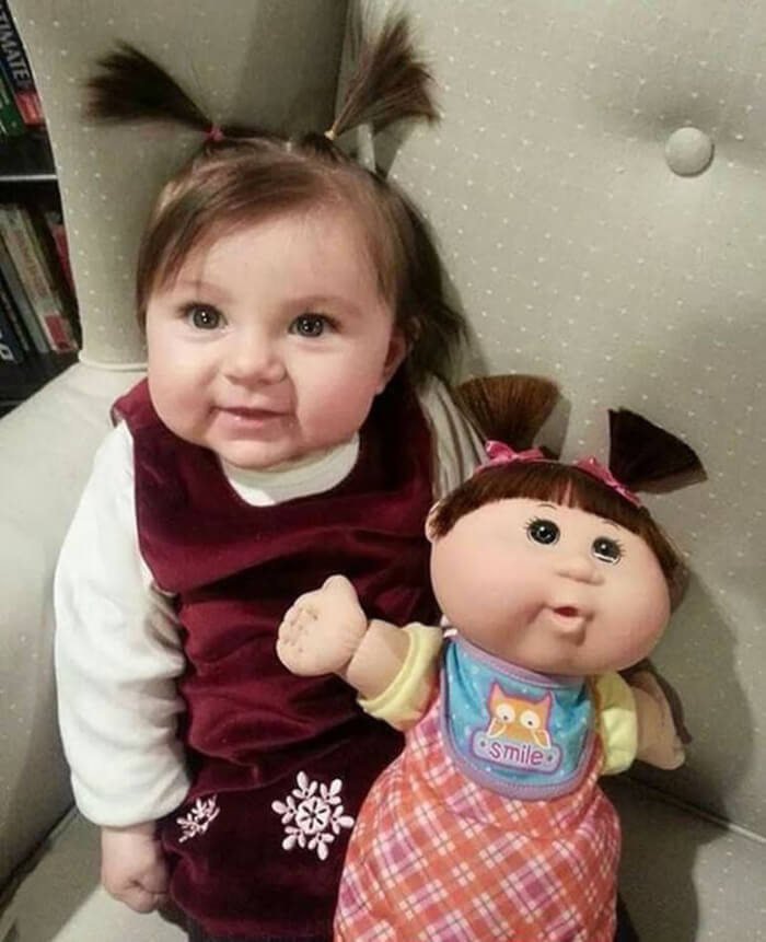 This Baby Looks Like Her Doll