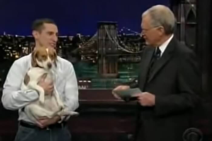 David Letterman: dog plays dead On National TV Show