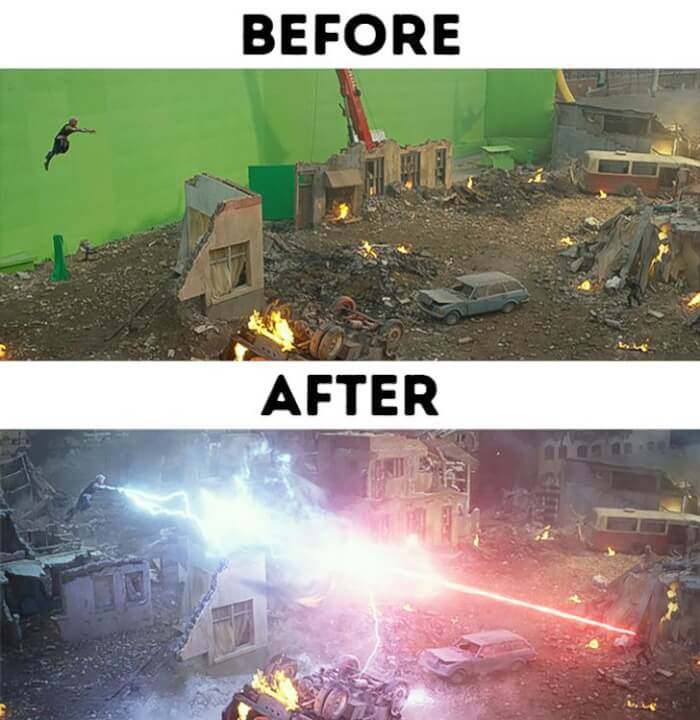 Impressive Movies Scenes Before And After Using Special Effects
