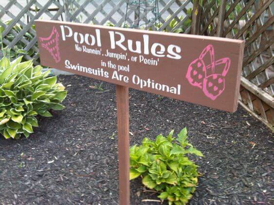 No running. Jumping. Or peeing in the pool