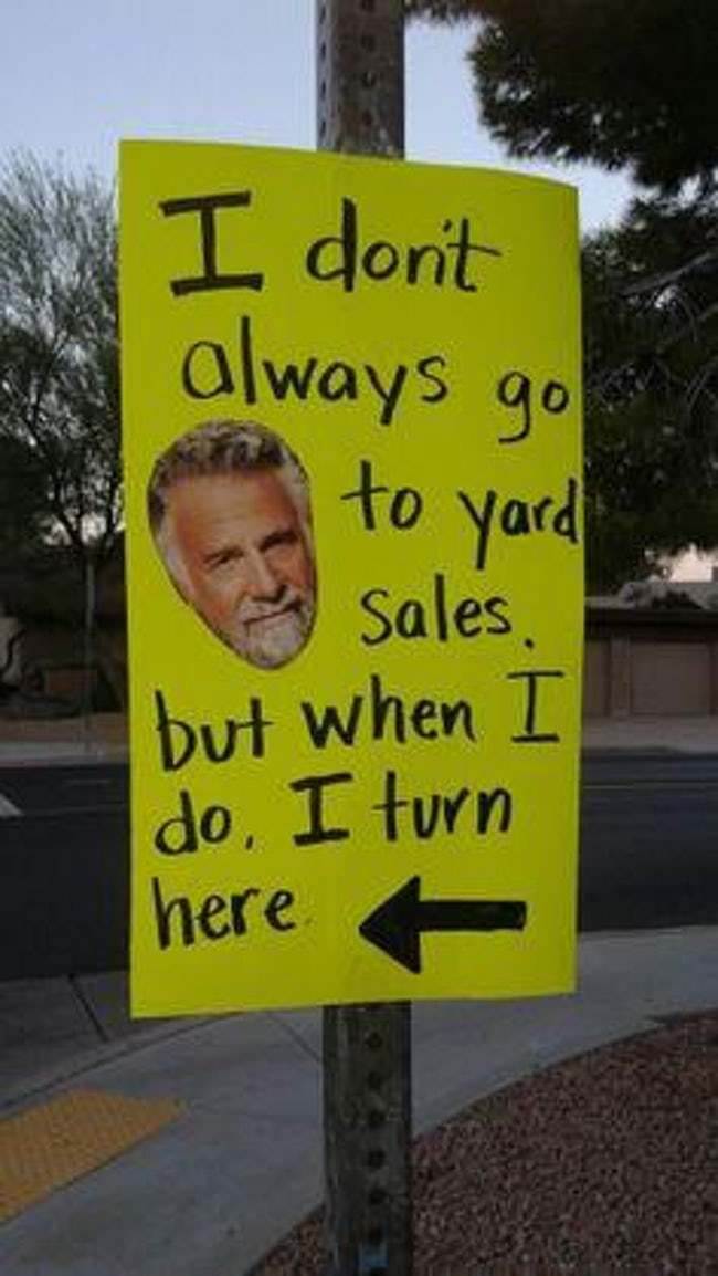 The best yard sale sign