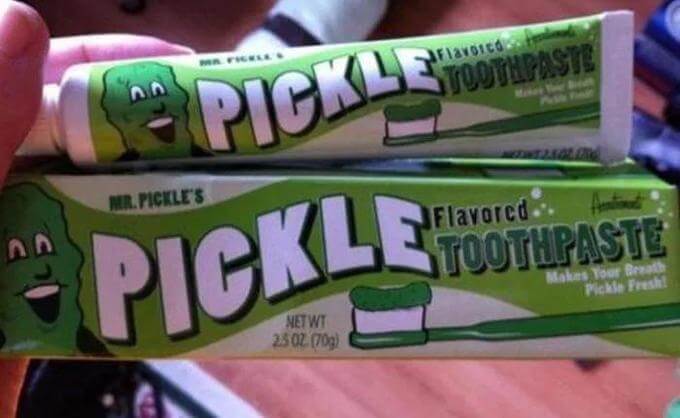 Pickle flavored toothpaste