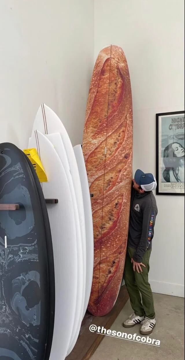 surfboard was made to look like a Baguette
