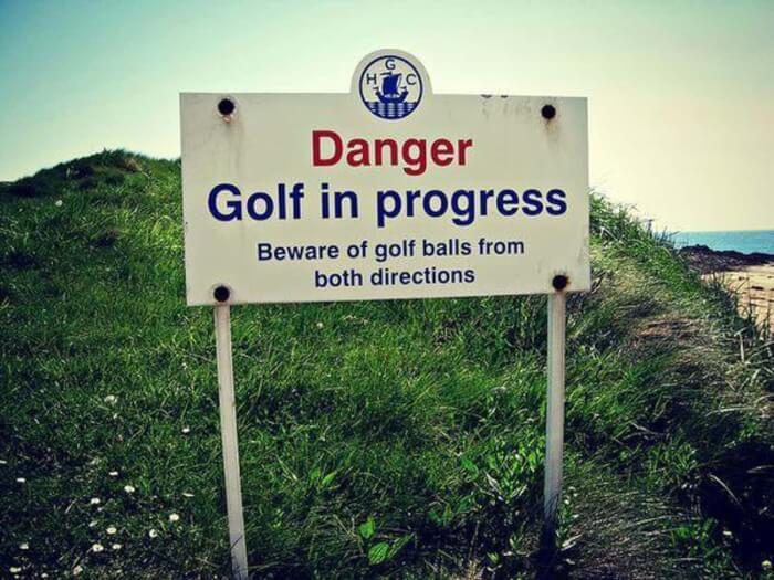funny golf signs