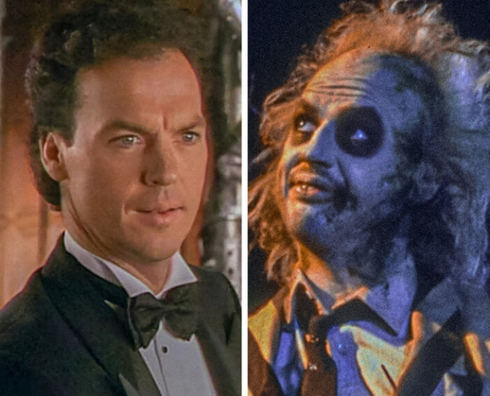 Contrasting Roles, Michael Keaton as Bruce Wayne and Beetlejuice