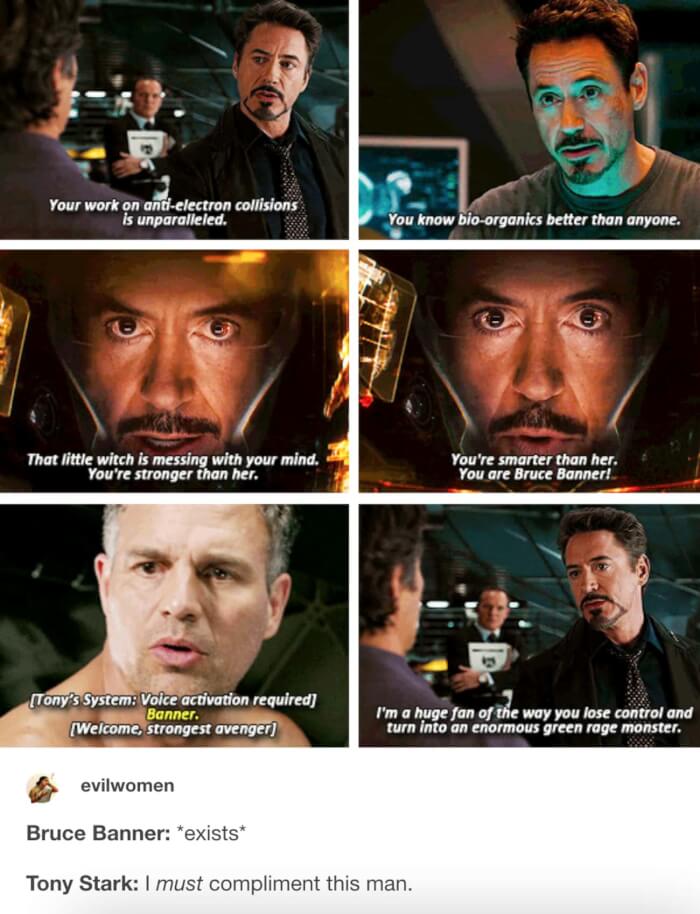 Hard To Let A Praise From Tony, Touching Moments Between Avengers