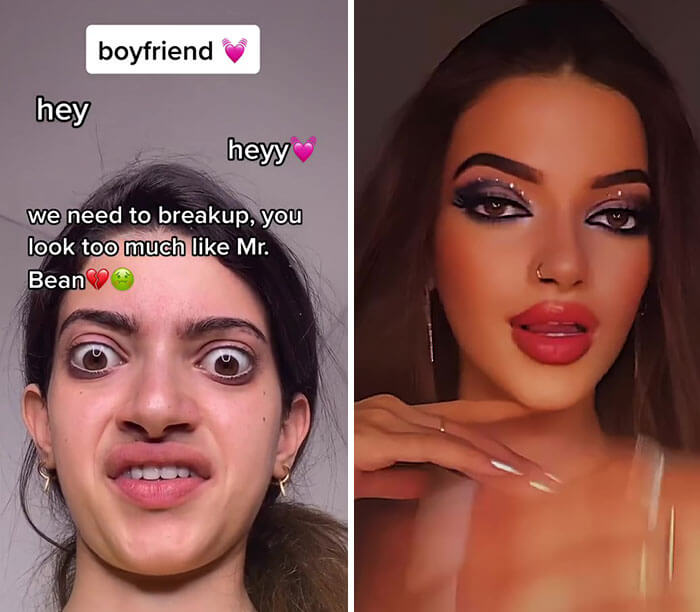 makeup should be illegal, catfish transformation, mr beans daughter
