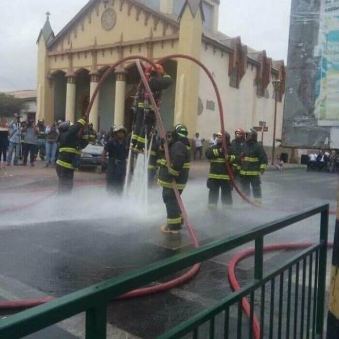 Firefighters having a good time