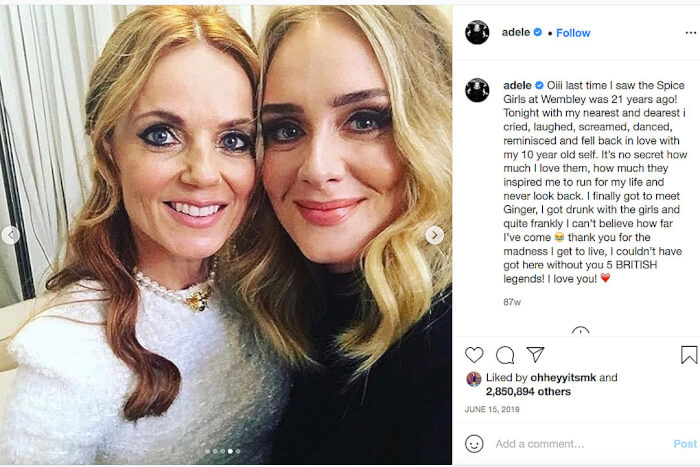celebrity pairs, Adele and The Spice Girls