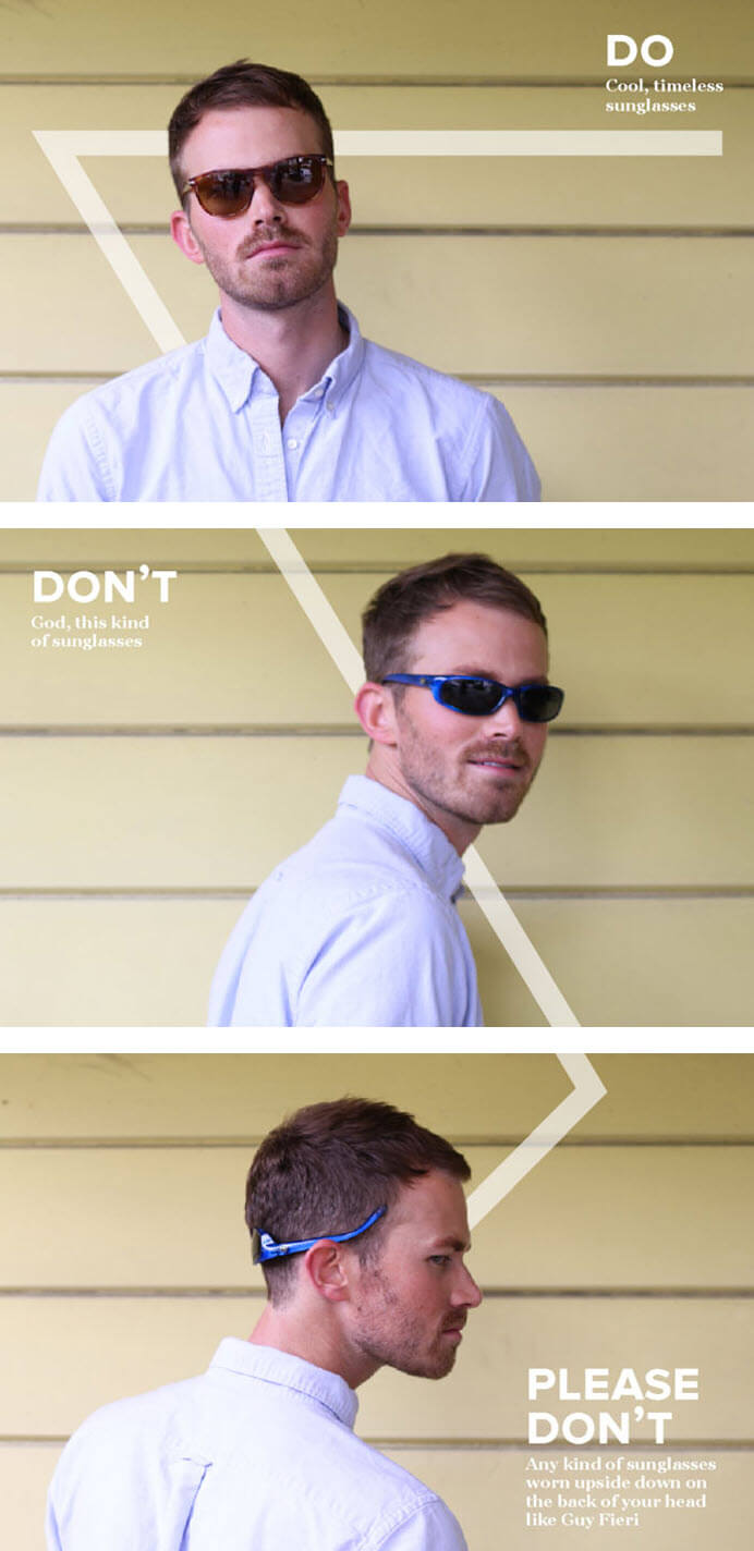 Hilarious Guide To Men's Fashion, Sunglasses