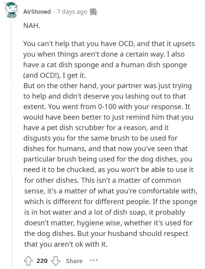 Dish Brush To Clean His Dog's Food