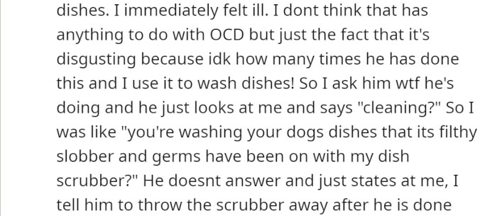 Dish Brush To Clean His Dog's Food
