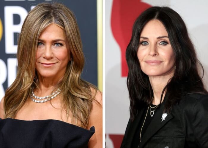 celebrity couples we didn't know were related, Jennifer Aniston and Courteney Cox