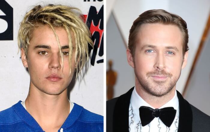 celebrity couples we didn't know were related, Justin Bieber and Ryan Gosling