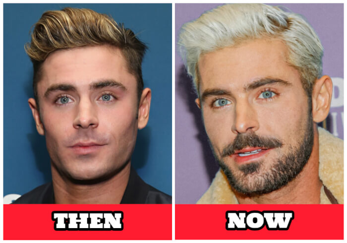 Celebrities are unrecognizable when they change their styles, Zac Efron