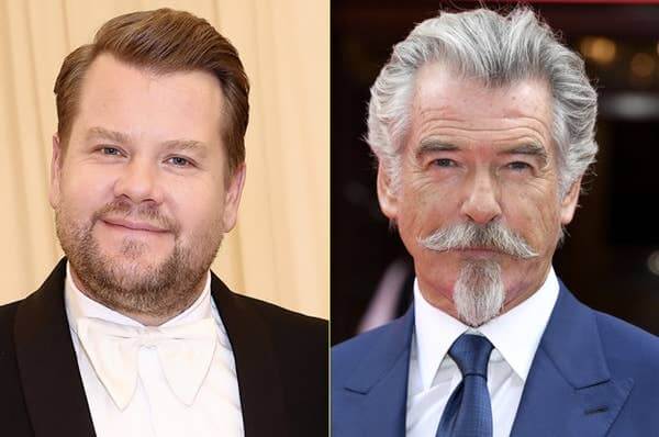 Pairs Of Celebs That Feud At First Sight, James Corden - Pierce Brosnan