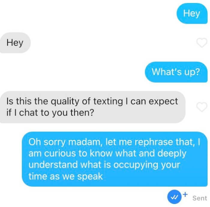 Cringey Online Dating Texts