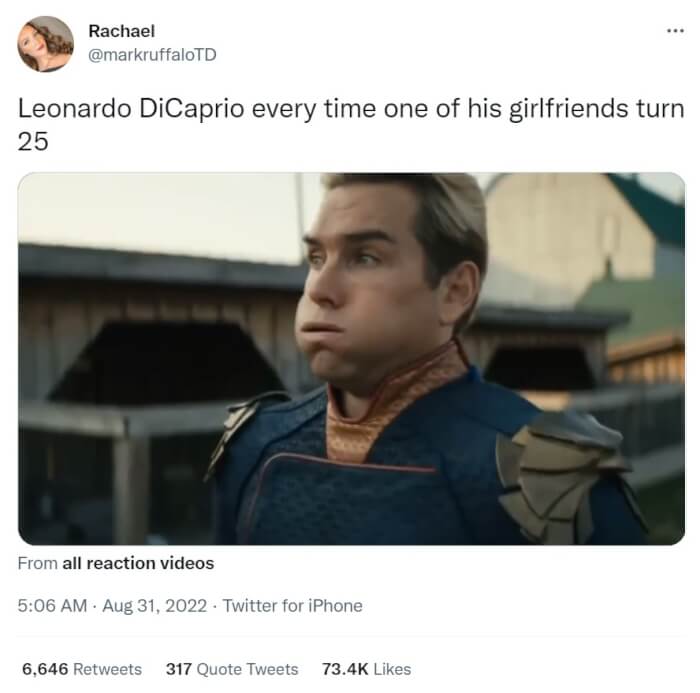 Tweet about Leonardo DiCaprio's breakup