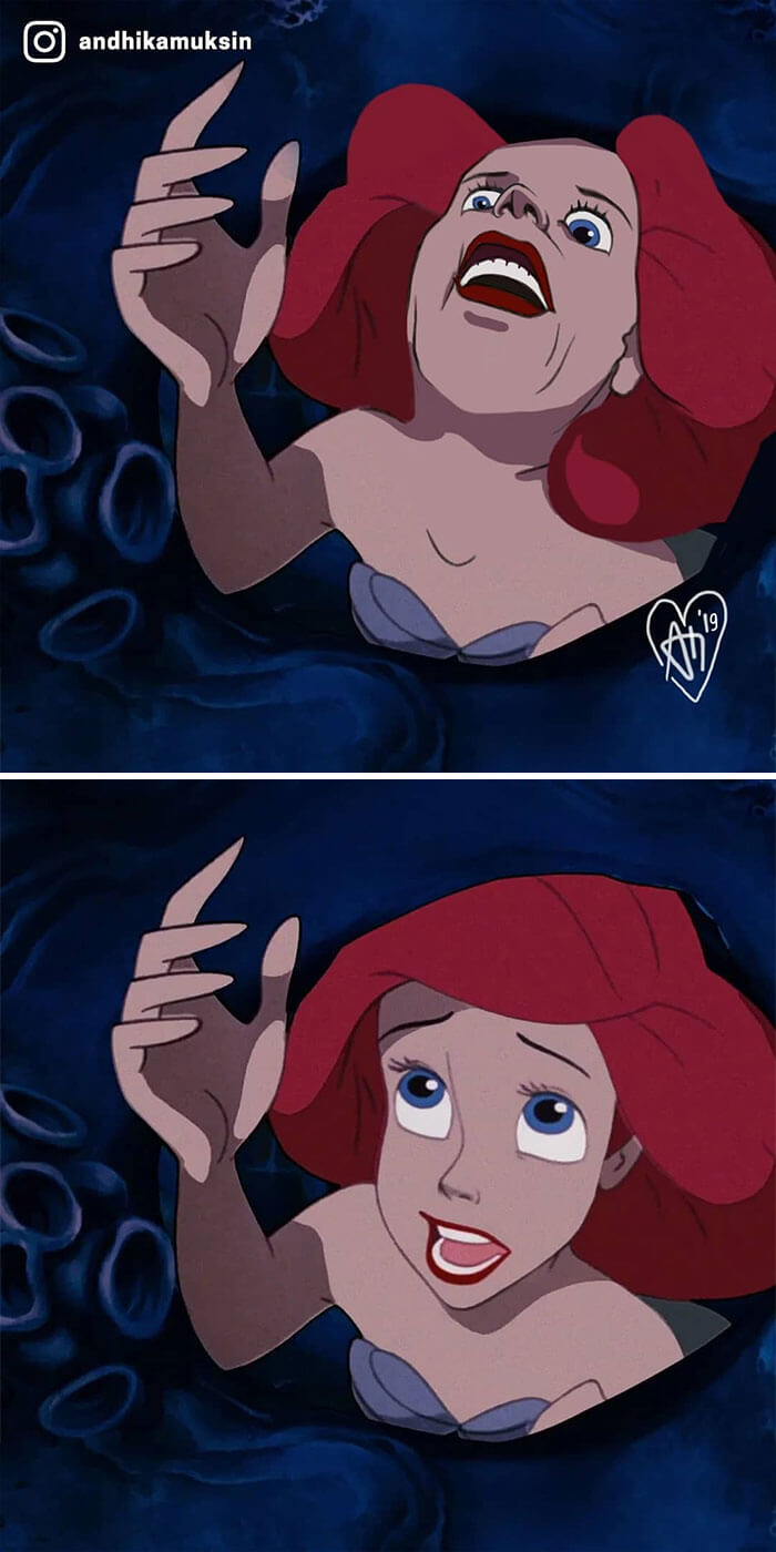 illustrations of Disney princesses