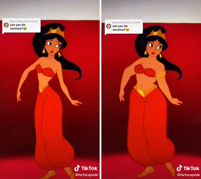 Disney Characters, Jasmine - She can beat Jafar up, disney princess belly button, kim kardashian jafar comparison