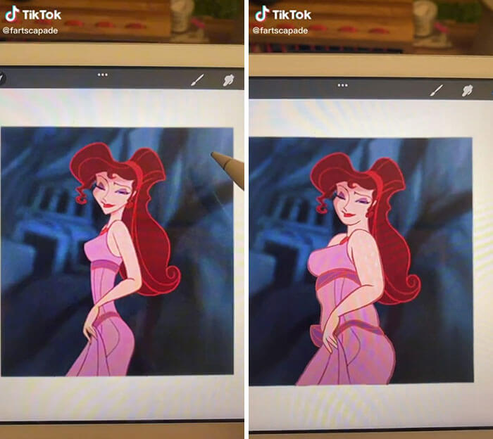 Disney Characters, Meg - Love her new face shape too, disney princess belly button, kim kardashian jafar comparison