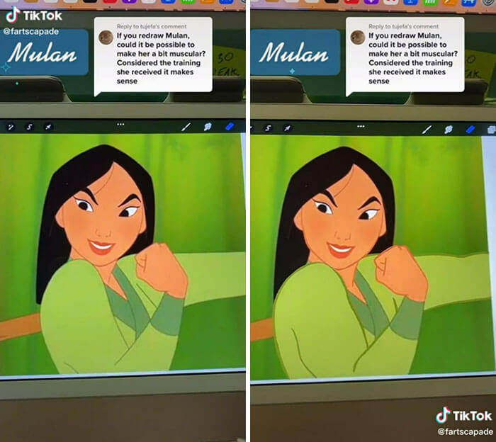 Disney Characters, Mulan - Muscle, yes!