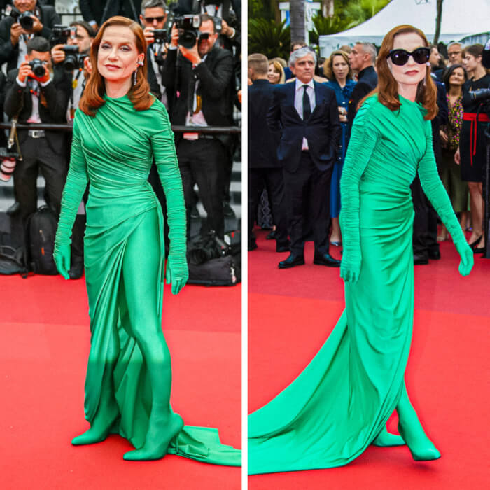 moments when celebrities wear bold outfits, Isabelle Huppert