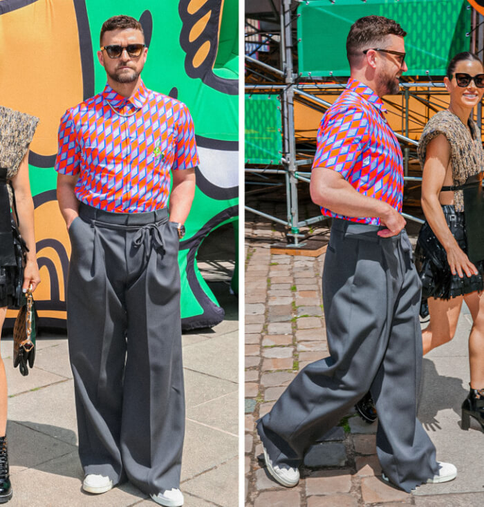 moments when celebrities wear bold outfits, Justin Timberlake