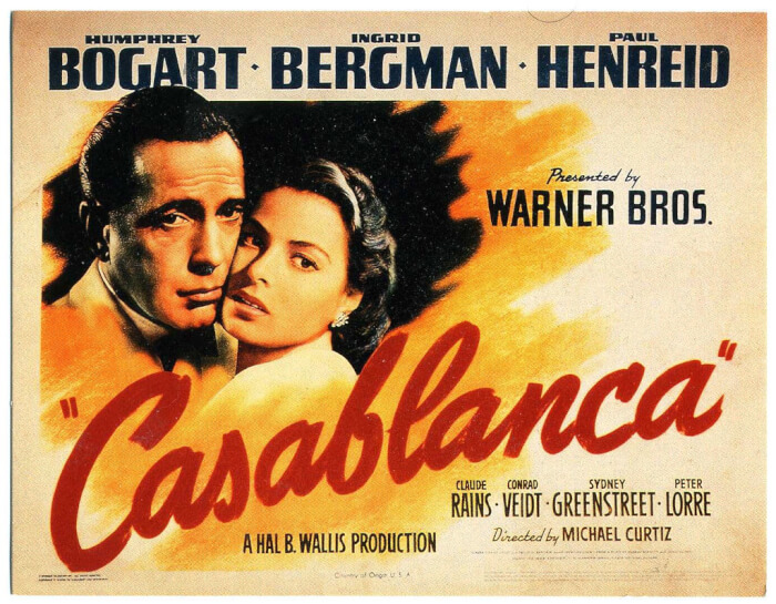 movies where they don't end up together, Casablanca
