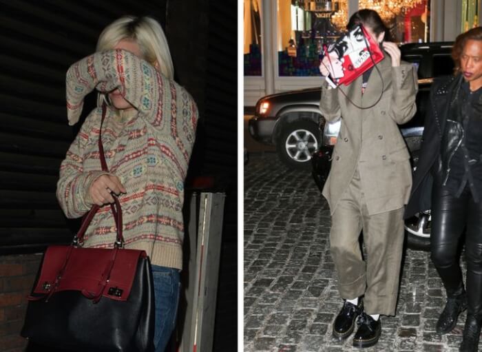 Lily Allen and Bella Hadid, celebrity hiding from paparazzi