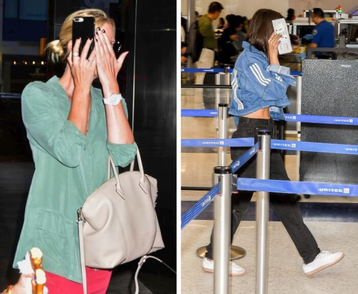 Celebrities Using Their Skills To Hide From Paparazzi, Charlize Theron and Emily Ratajkowski, celebrity hiding from paparazzi