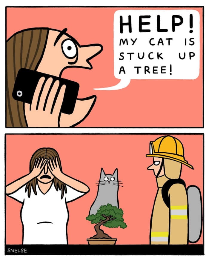 Steve Nelson’s Sarcastic Pieces Of Art, Cat in a tree