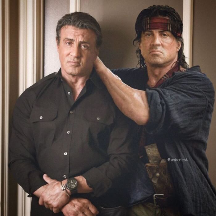 Photos Of Hollywood Actors, Sylvester Stallone And Rambo