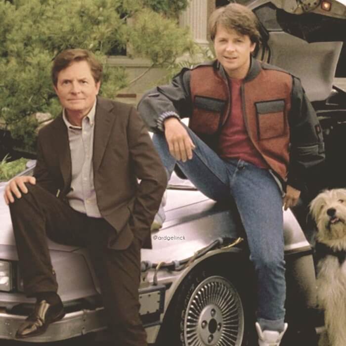 Photos Of Hollywood Actors, Michael J. Fox And Marty McFly