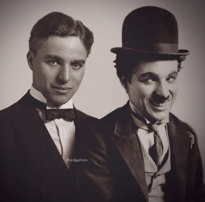 Photos Of Hollywood Actors, Charlie Chaplin And The Tramp