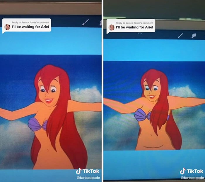 Disney Princesses Had Muscles And A Big Belly, Ariel