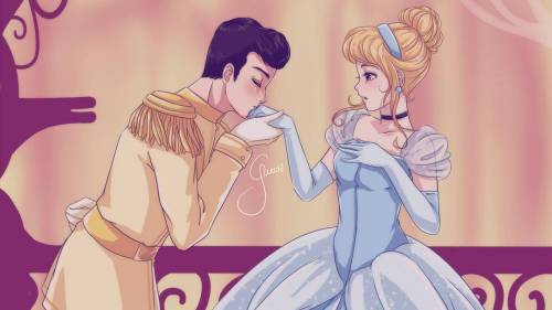 Disney Princesses And Their Lovers, Cinderella & Prince Charming, anime world