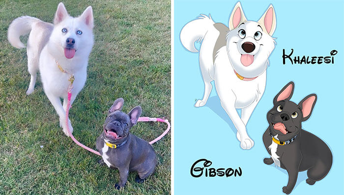 Cartoon-style Disney Pet Portraits, pet portraits cartoon